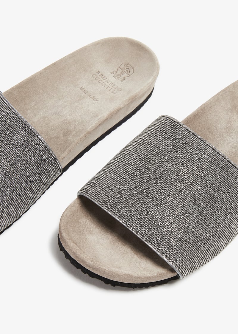 Brunello Cucinelli Precious slides for Women - Beige in UAE