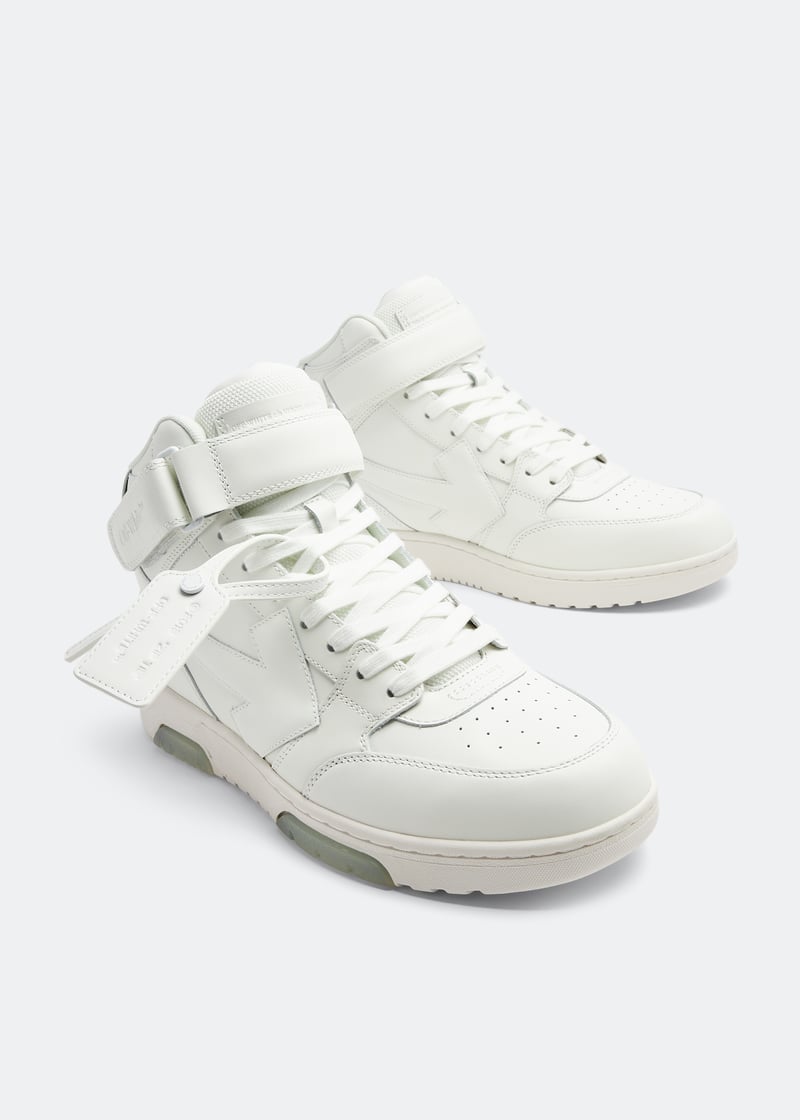 スニーカー OFF-WHITE WHITE LEATHER OUT OF OFFICE HIGH TOP SNEAKERS Off-White Out Of Office Leather HighTop Sneaker 'White