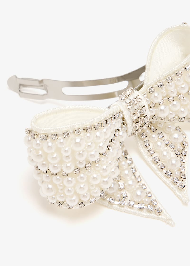 【関税込み】Pearl Crystal Bow Hair Clip - SELF PORTRAIT - Si Pearl Crystal Bow Hairclip – self-portrait-US