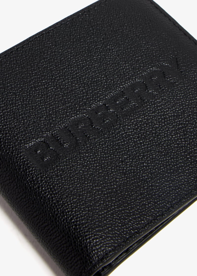 Burberry★素敵！Black Perforated Leather Bifold Wallet B Cut Slim Bifold Wallet in Black - Men, Leather | Burberry
