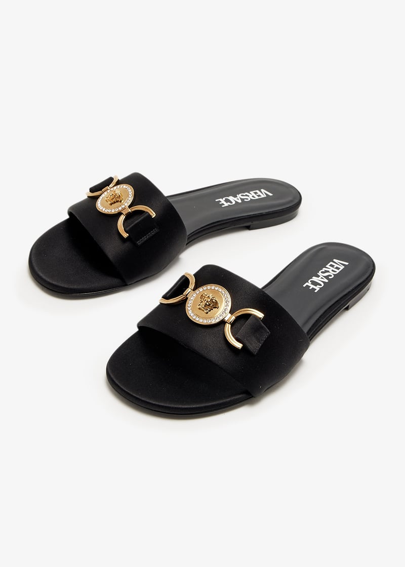 Versace Pre-Loved Medusa '95 flat sandals for Women - Black