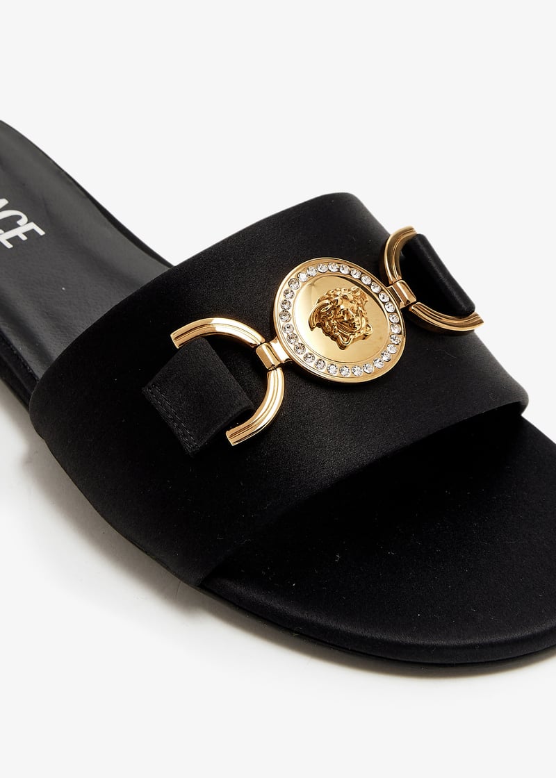 Versace Pre-Loved Medusa '95 flat sandals for Women - Black