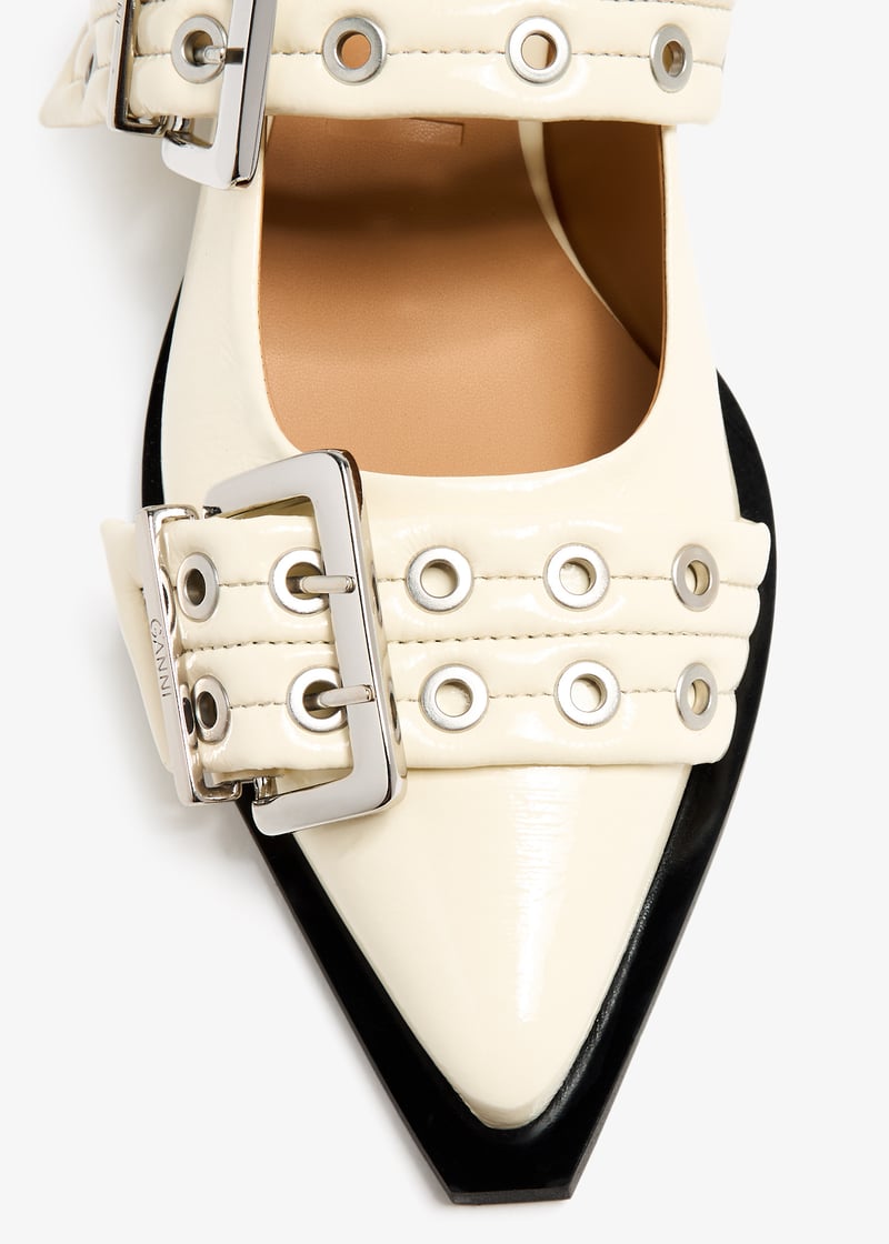 バレエシューズ Ganni Ballerina With Buckle Strap Black Black Buckle Strap Ballerinas | GANNI US