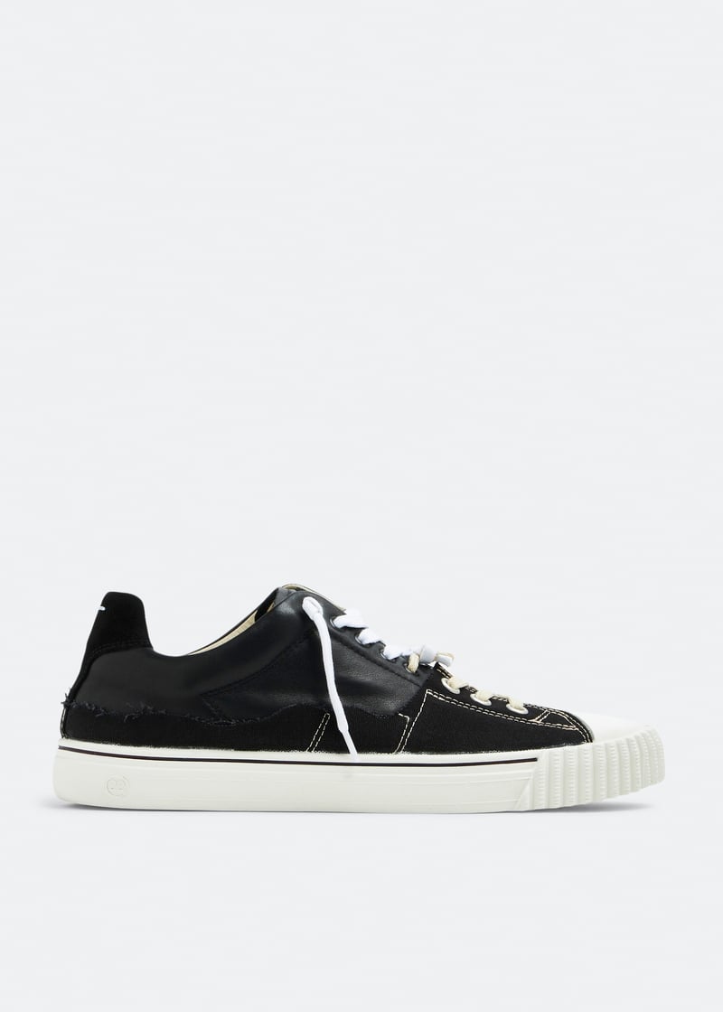 スニーカー Maison Margiela Leather And Canvas New Evolution Sneakers New Evolution low-top sneakers in black - Maison Margiela