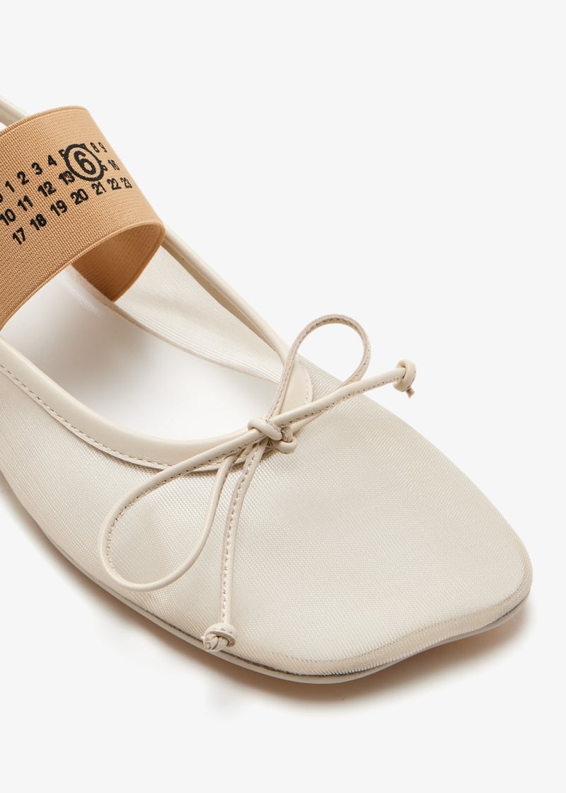 フラットシューズ MM6 Maison Margiela S59WZ0101.P7138 Ballerinas MM6 Maison Margiela Anatomic Numeric Ballerinas (Bleached
