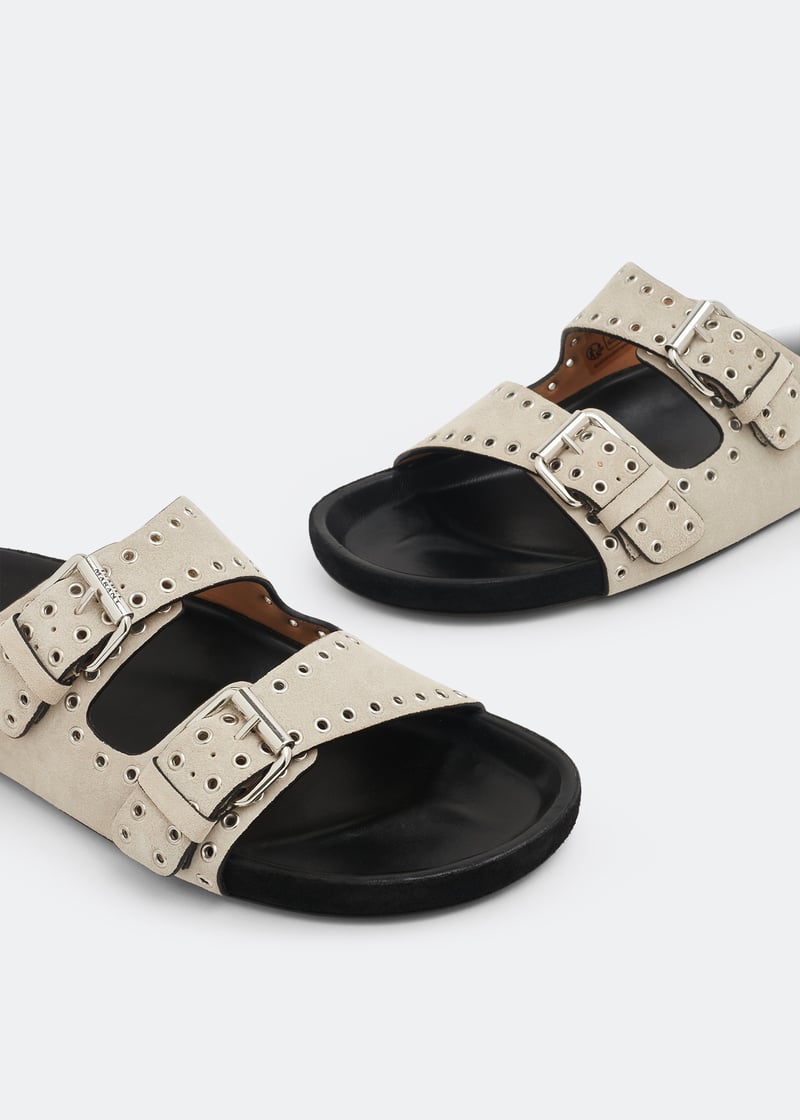 【関税&送料込】Isabel Marant Lennyo Flat Shoes Lennyo Sandals Woman silver | ISABEL MARANT Official online