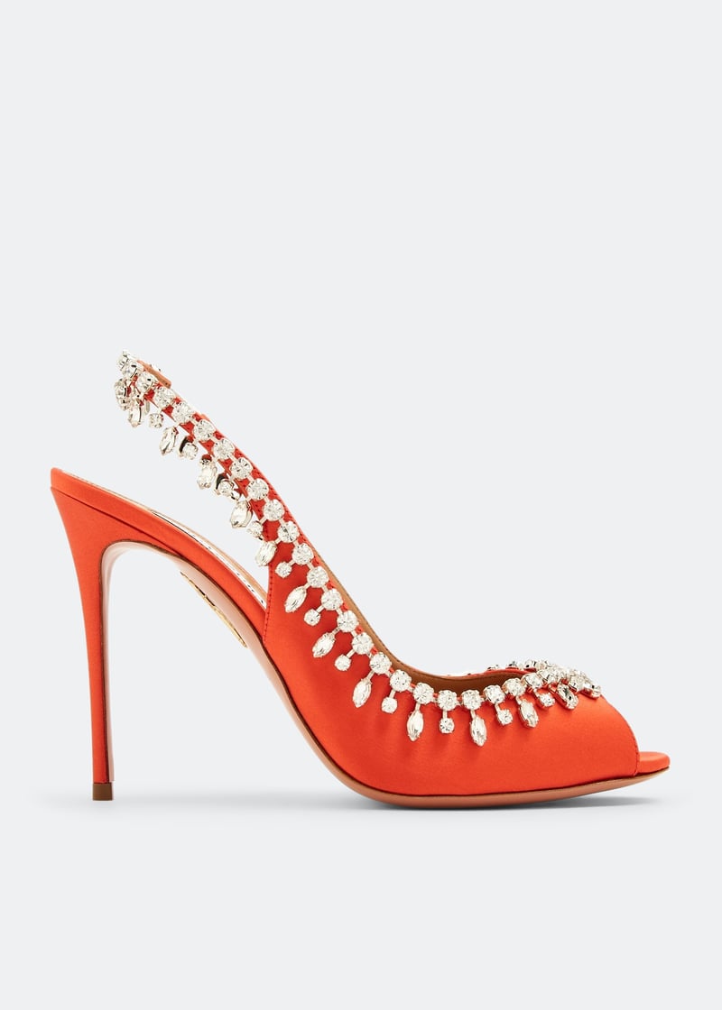 Aquazzura Temptation crystal 105 sandals for Women - Red in