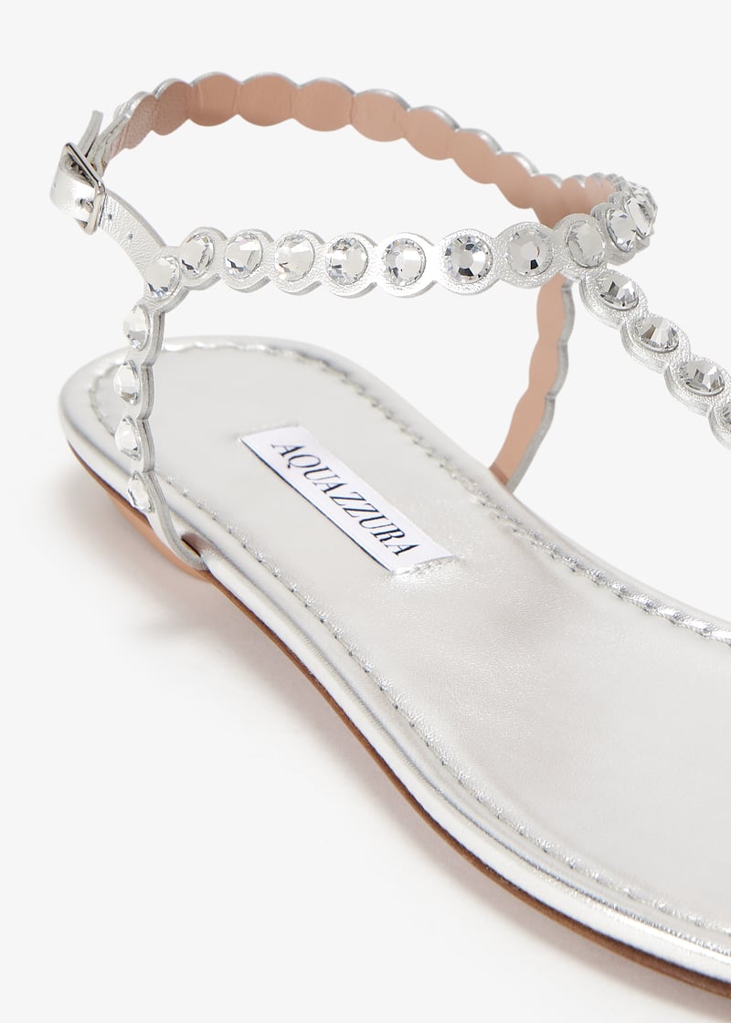 シューズ・サンダルその他 AQUAZZURA Woman Flat sandals Silver TEMFLAS0SYF CCC Tessa Sandal Flat SILVER Aquazzura@ Official