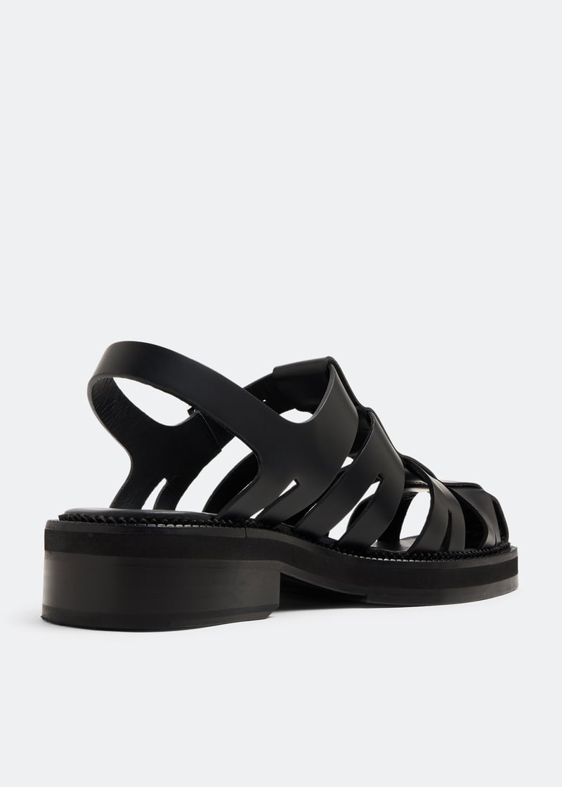 AMI|SANDALS (USV300 AL0006 001) Ami Fisherman sandals for Men - Black in UAE | Level Shoes