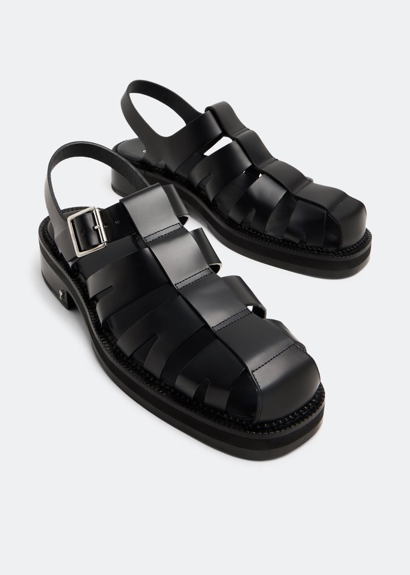 AMI｜SANDALS (USV300 AL0006 001) Ami Fisherman sandals for Men - Black in UAE | Level Shoes