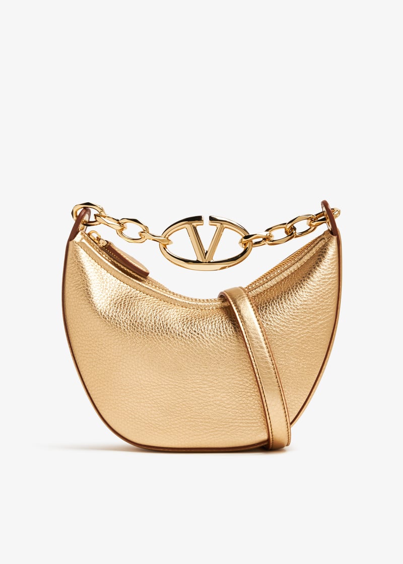 Valentino Garavani VLogo Moon mini hobo bag for Women - Gold