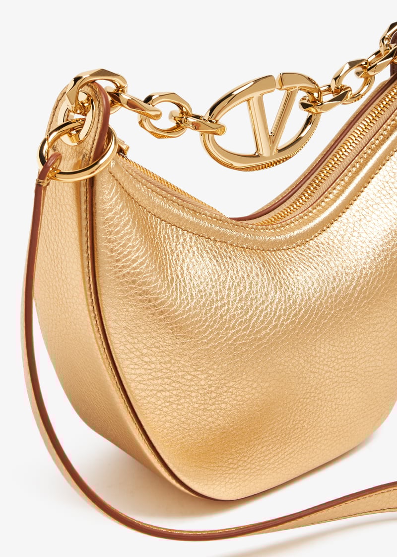 Valentino Garavani VLogo Moon mini hobo bag for Women - Gold