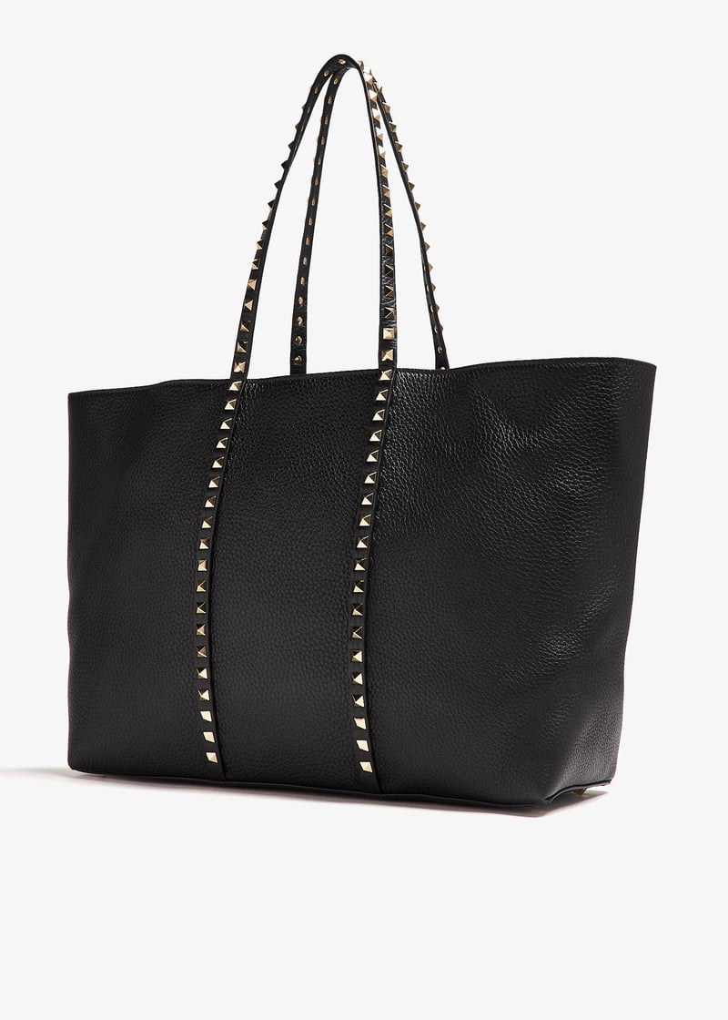VIP【送料関税込】VALENTINO GARAVANI ROCKSTUD MEDIUM TOTE Valentino Garavani Rockstud tote bag for Women - Black in
