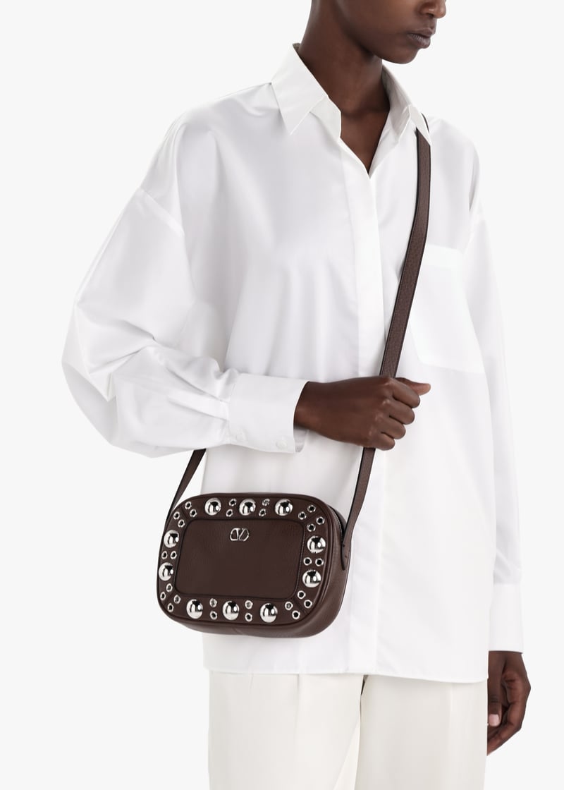 【Valentino】CROSS BODY BAG NELLCOTE◆7W2B0R74MJL Valentino Garavani Nellcote Fringe Stud Suede Crossbody Bag