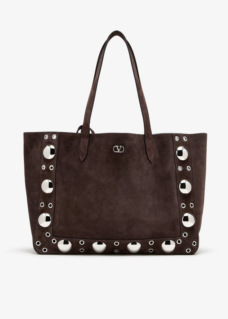 【関税＆送料込み】Valentino Garavani NellcA´te\" Shopping B Valentino Garavani Nellcôte large suede shopping bag | Luisa