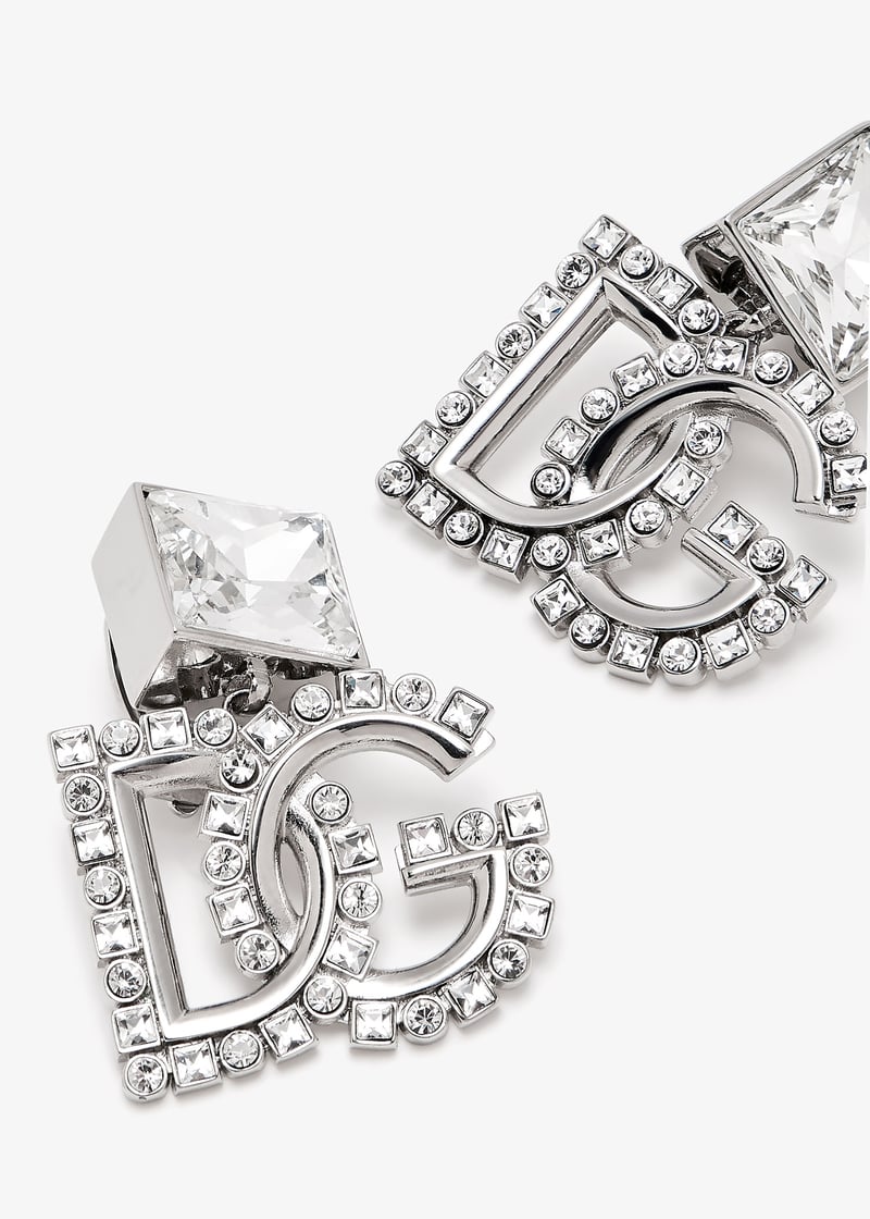 Dolce&Gabbana DG logo drop earrings for Women - Silver in
