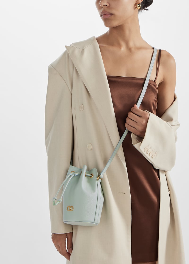 【Valentino】VLOGO MINI DRAWSTRING◆6W2P0AJ2SNP Valentino Garavani Mini VLOGO Drawstring Leather Shoulder