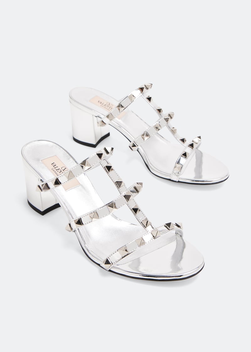 Valentino Garavani Rockstud sandals for Women - Silver in