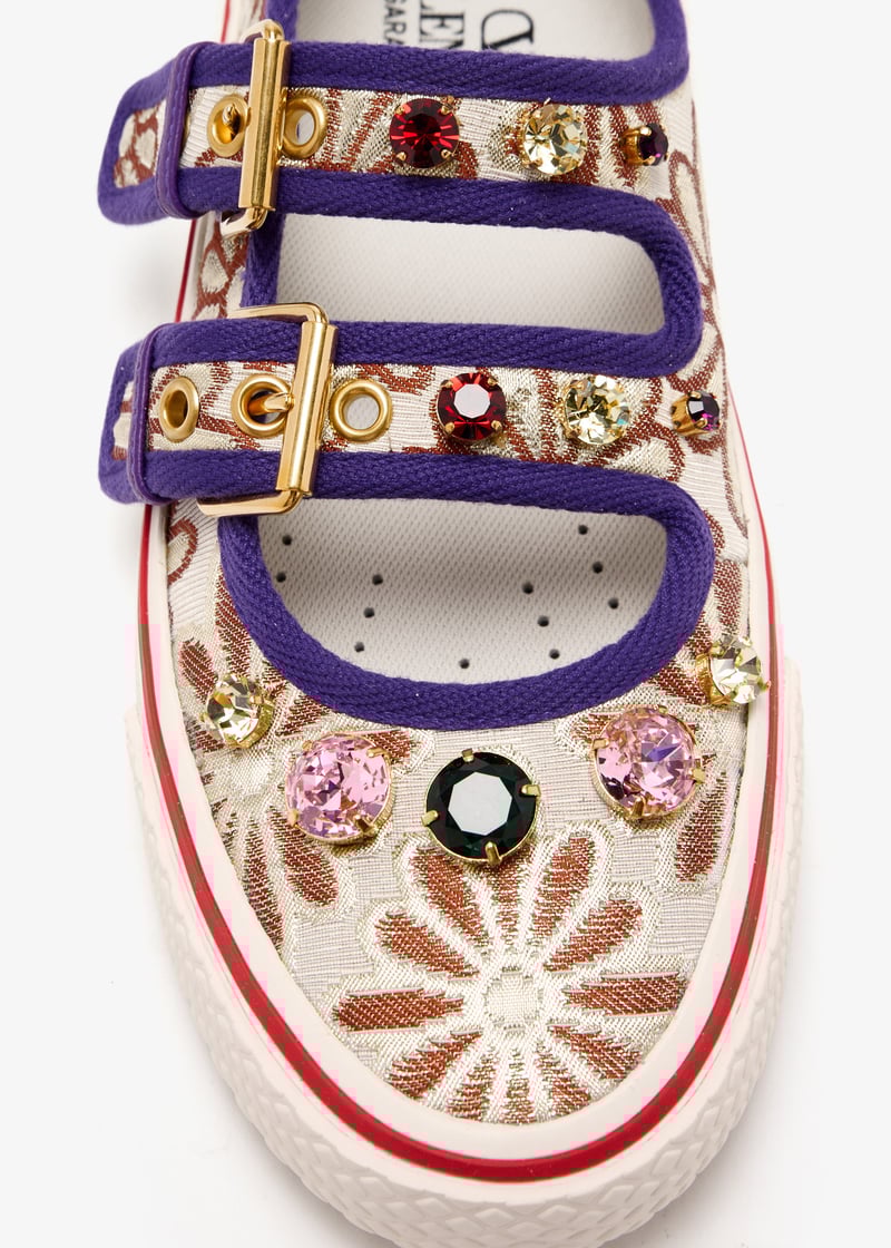 スニーカー Valentino Garavani Sneaker Mary-Jane Dollyboard Dollyboard floral Mary Jane sneakers in multicoloured