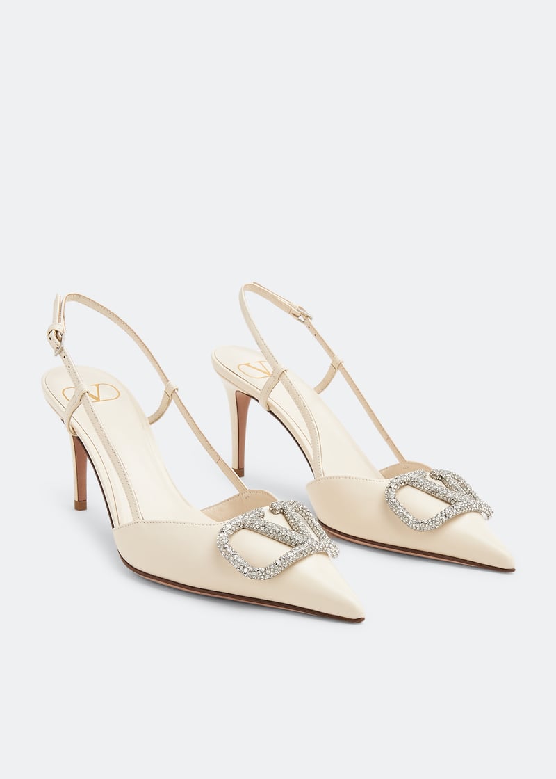 VLogo Signature パンプス Vlogo Signature Slingback Pumps In Cherryfic Pattern 80mm
