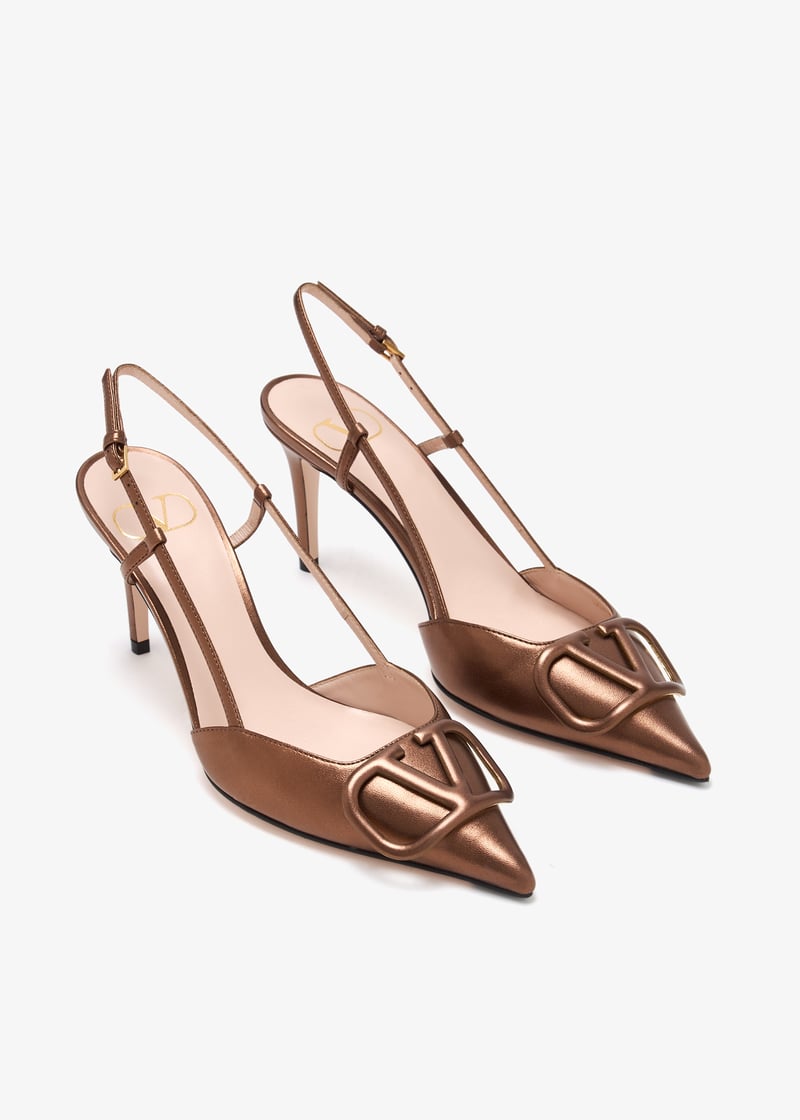 【VALENTINO GARAVANI】Leather Vlogo Pumps Vlogo Signature Patent Leather Slingback Pump 80mm / 3.15 In