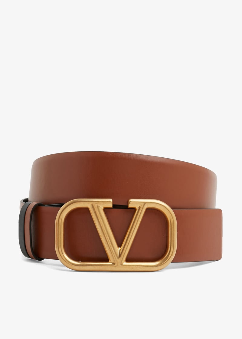 Valentino Garavani VLogo leather belt for Women - Brown in