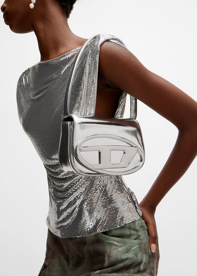 ★DIESEL★ 1DR Shoulder Bag Silver X08396PS202H0535 X08396PS Women's 1DR-Iconic shoulder bag with mirror effect | Silver