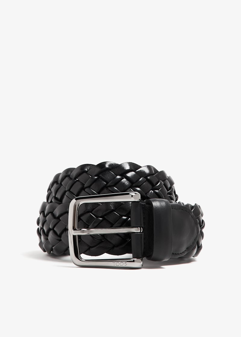 Tod's Braided leather belt for Men - Black in UAE | Level Shoes