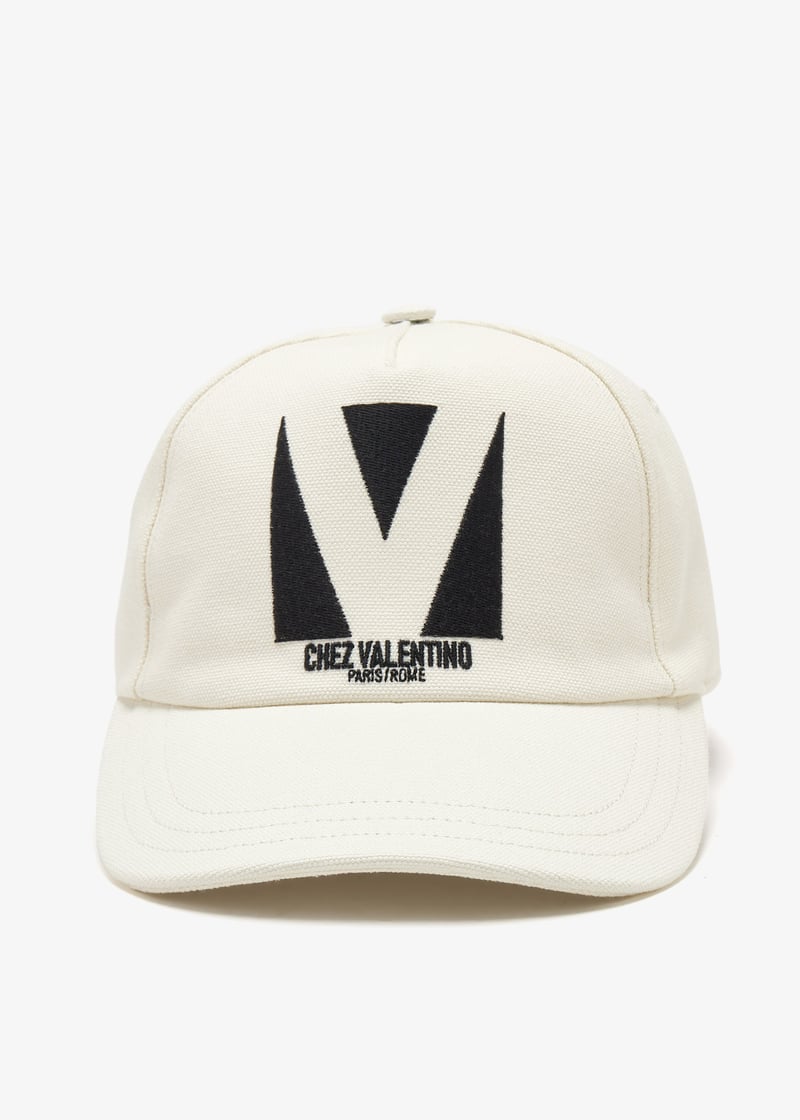 帽子・その他 Valentino Garavani Chez Valentino ivory baseball cap Chez Valentino Cotton Baseball Cap With Embroidery for Man