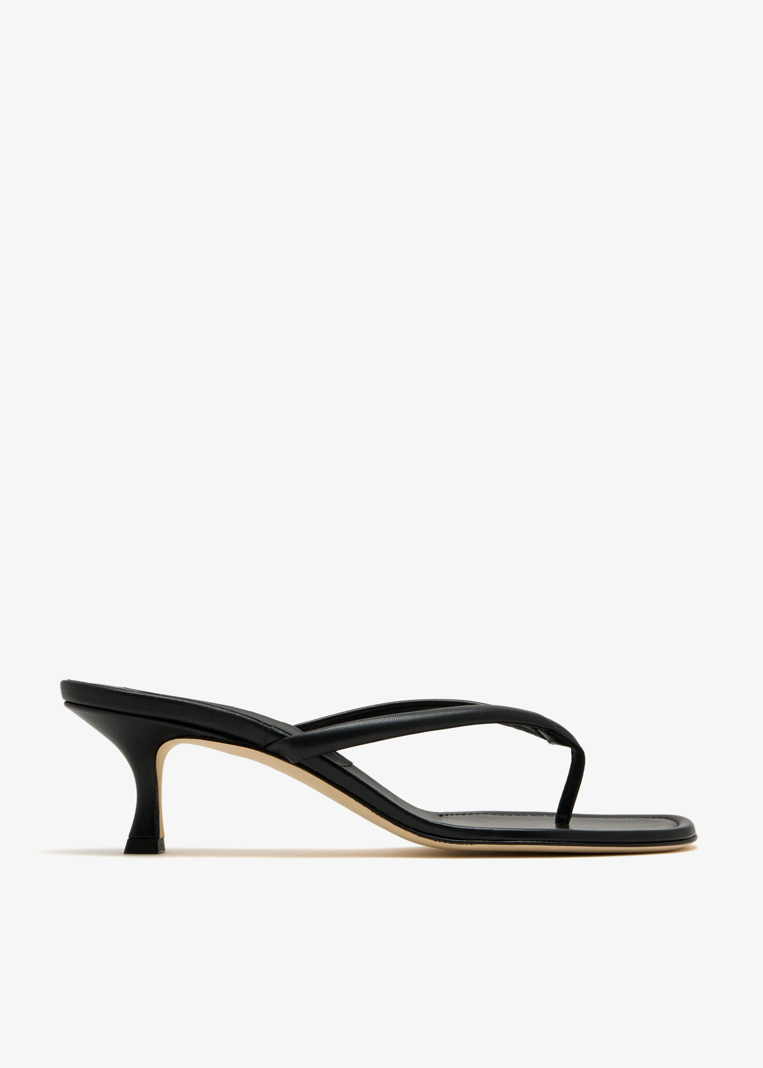 Manolo Blahnik Paterno nappa thong sandals in black